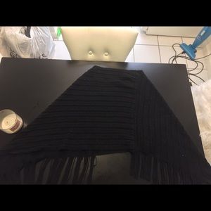 Black woven poncho-never used